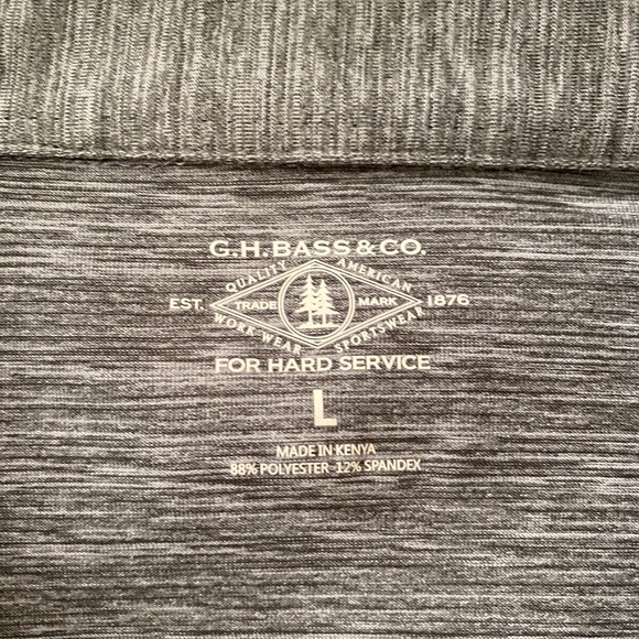 G.H. Bass & Co Men’s Short Sleeve Stretch Performance L Polo Shirt GREY GRAY - Picture 2 of 2